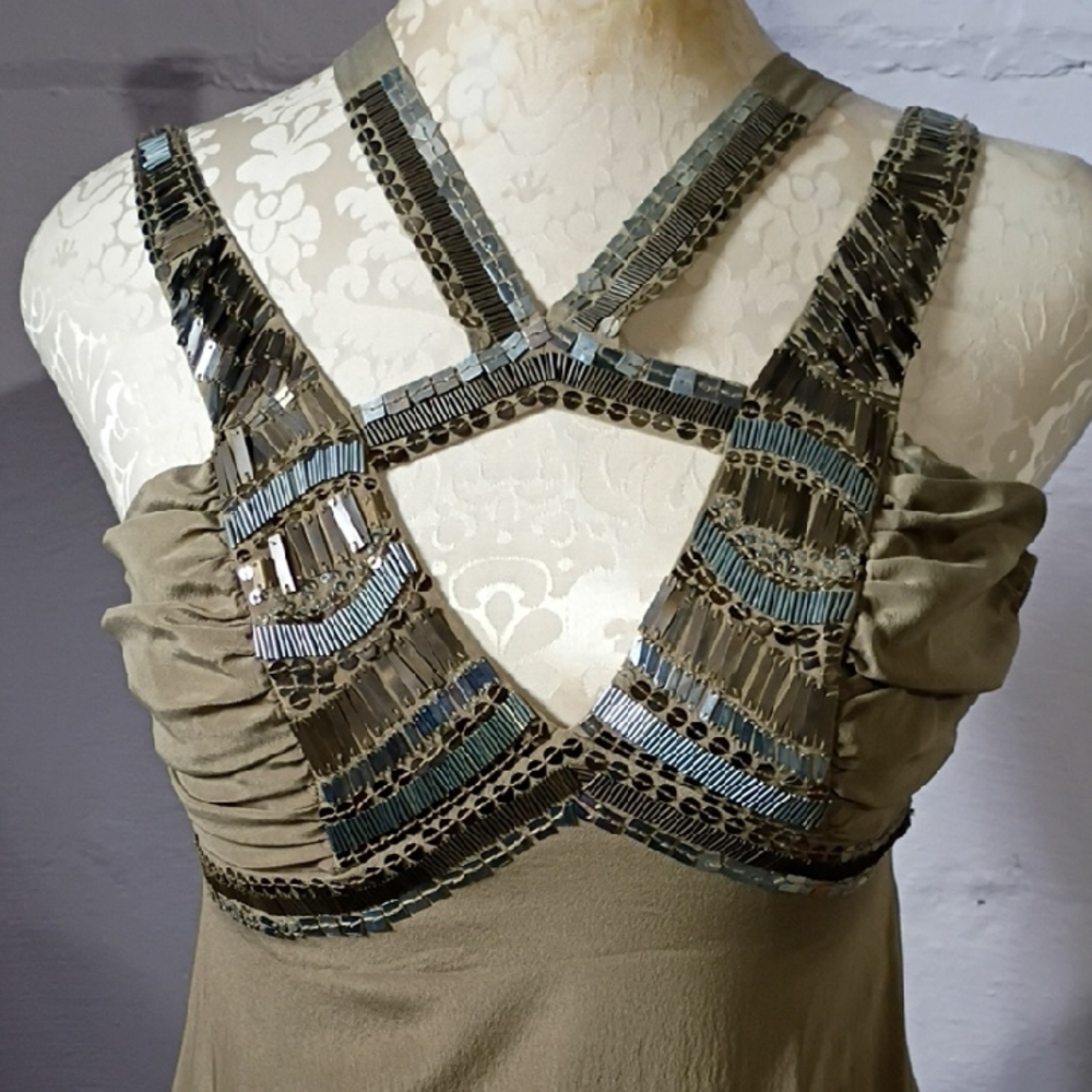 Bebe Olive Embellished Strappy Top